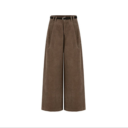 Retro Corduroy Pleated Pants