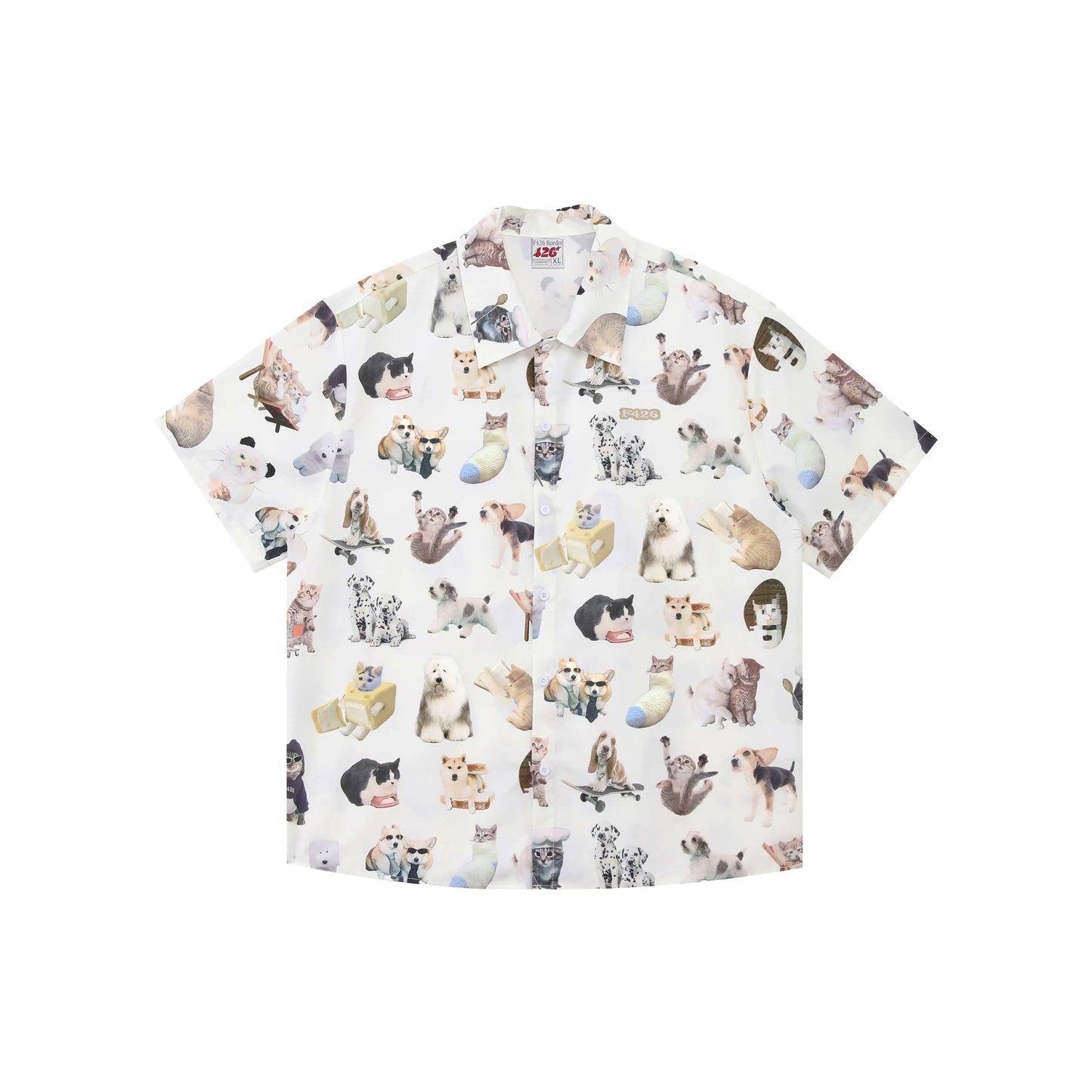 Fun Spoof Cat and Dog Print Shirt