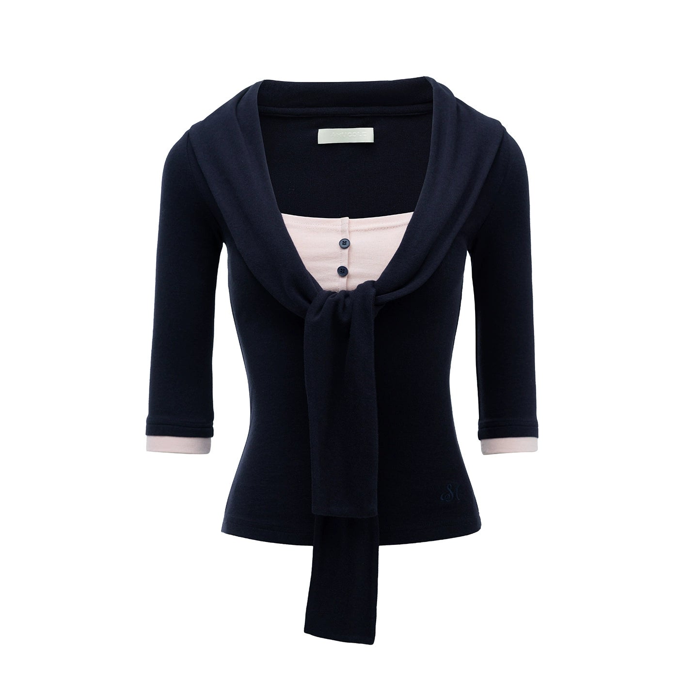 French Knot Color Block Knit Top