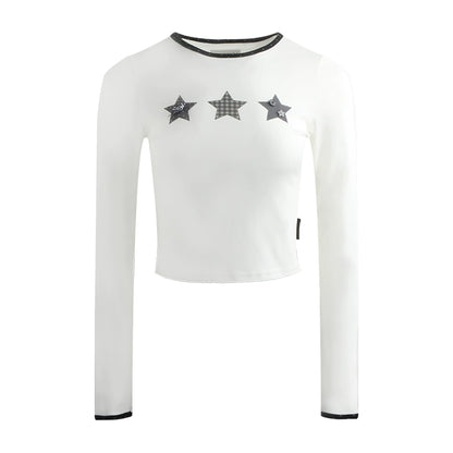 Star Contrast Long Sleeve Top