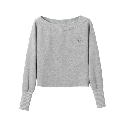 Fashion Oblique Shoulder Tops Set-Up