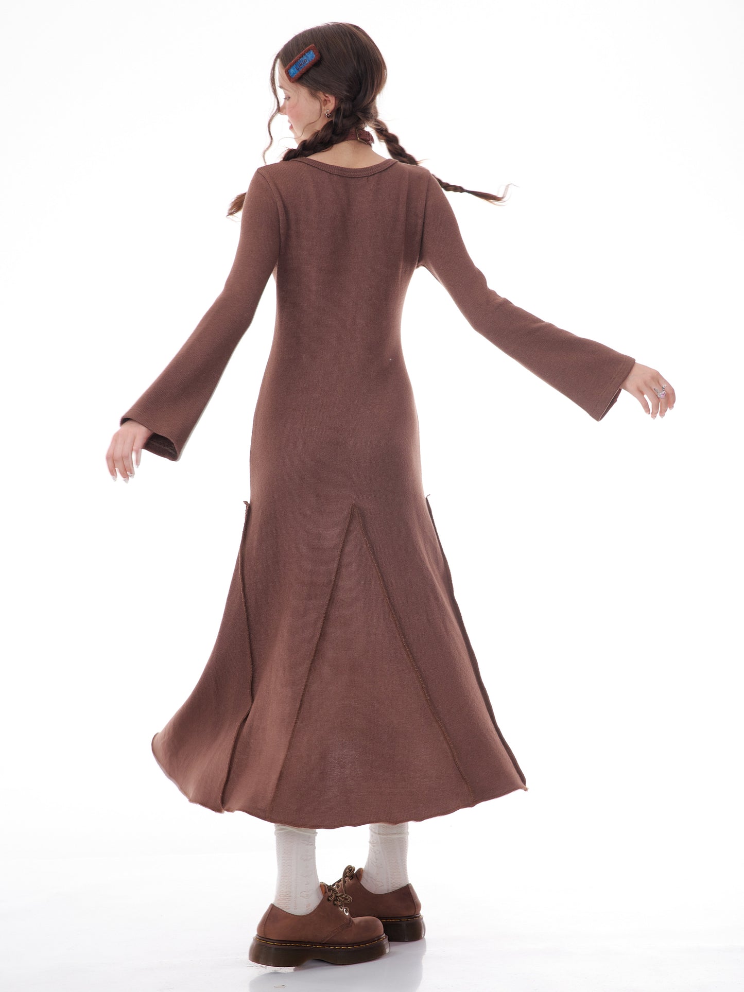 Long sleeve wool knit base Dress