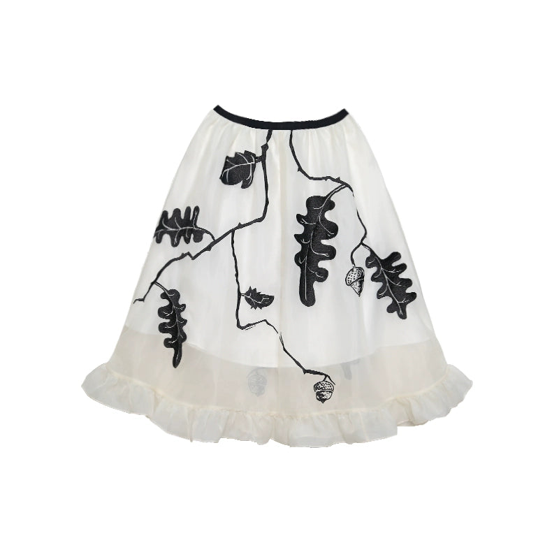 Embroidery Large Swing Gauze Skirt