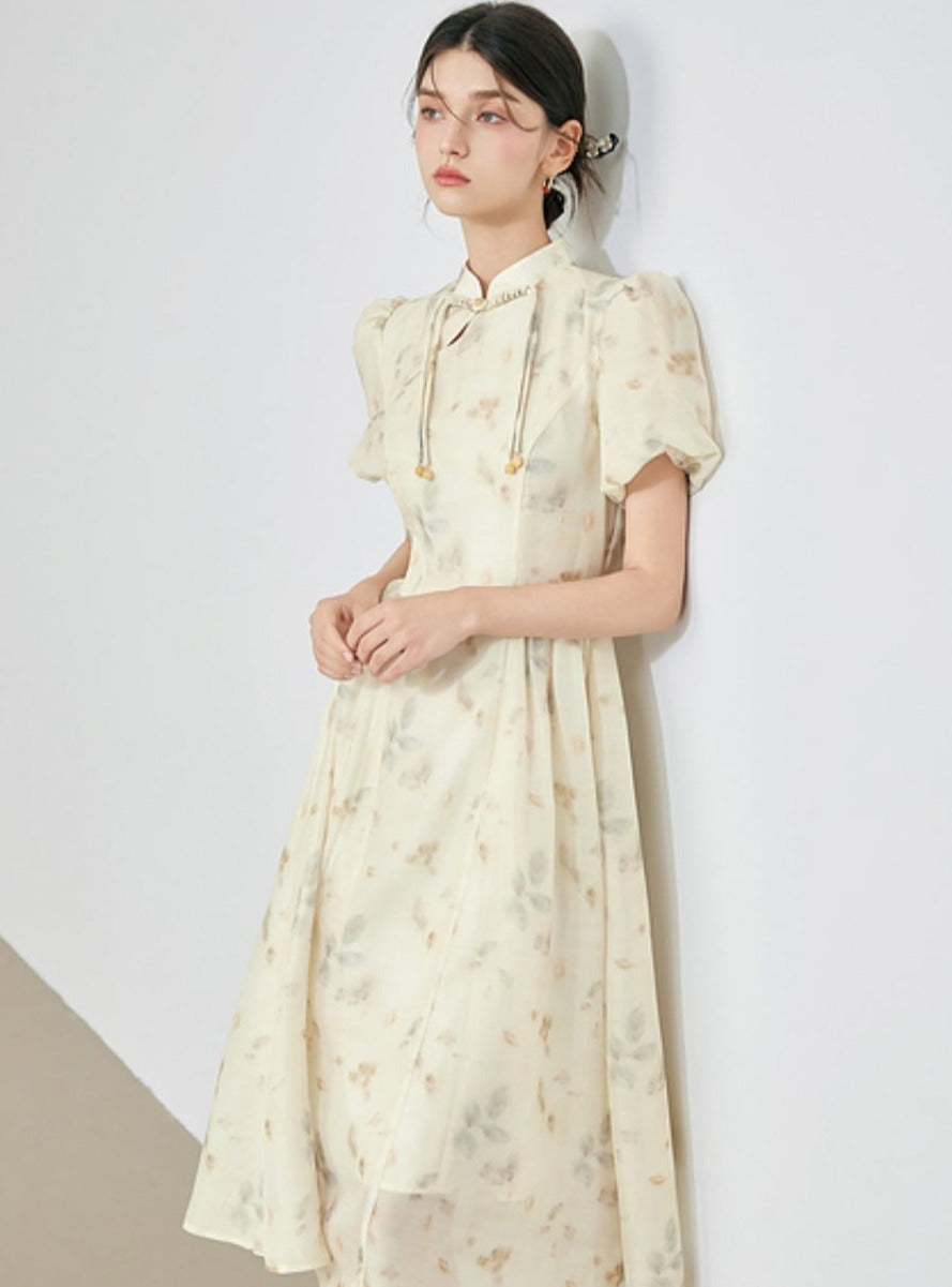 Chinese Style Stand-Up Collar Dress