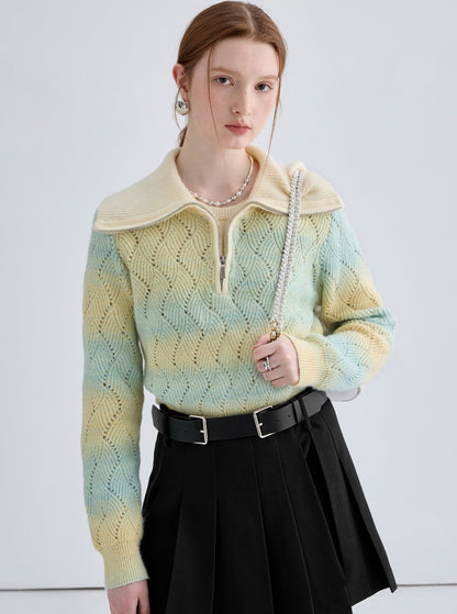 French Niche Lapel Long Sleeve Top