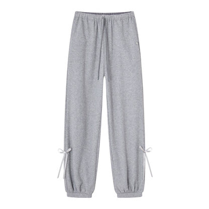 Velvet-Feel Cuffed Lantern Casual Pants