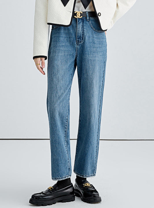 Thin Straight-Leg Pants