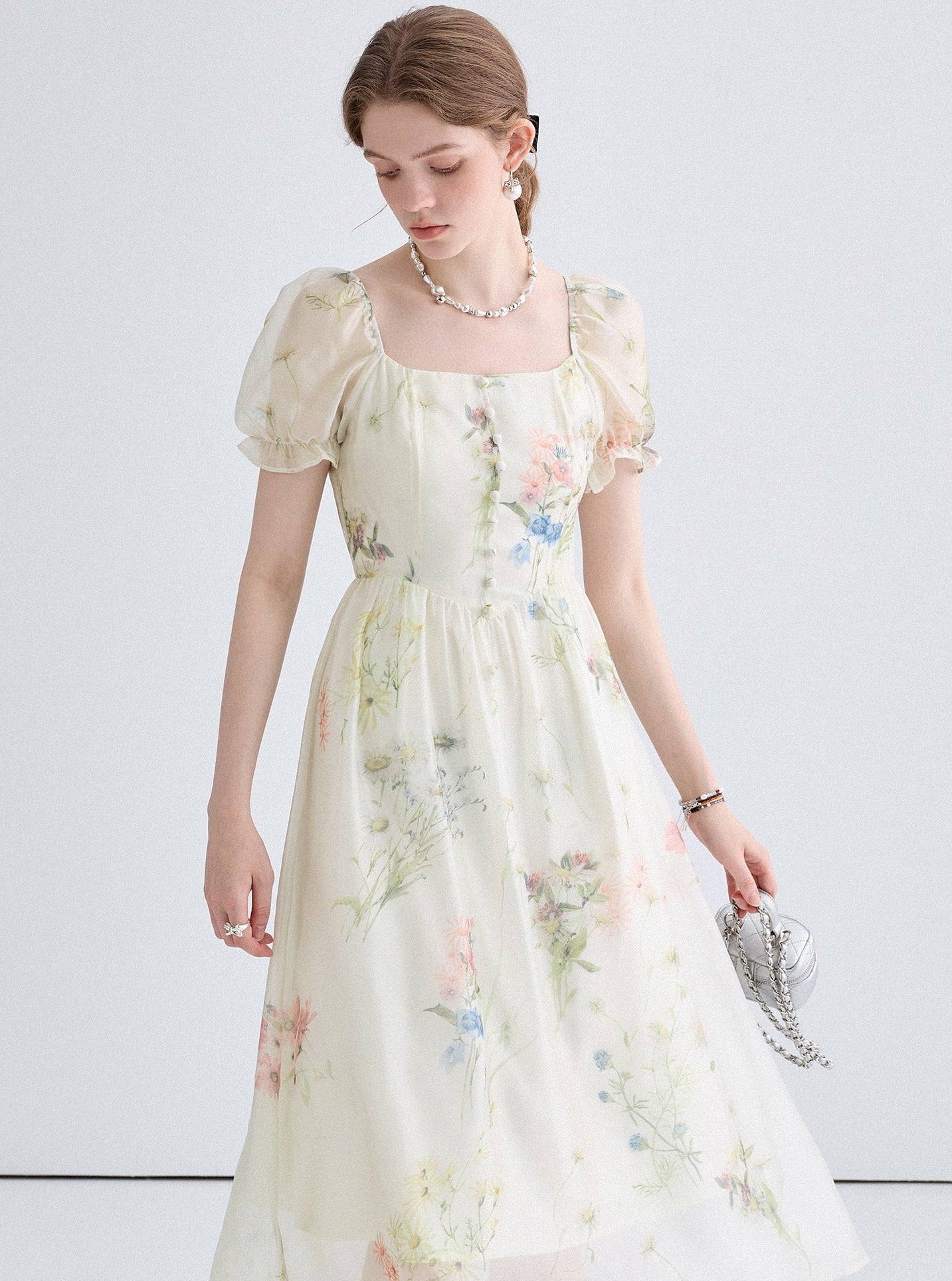 Square Neck Tea Break Dress