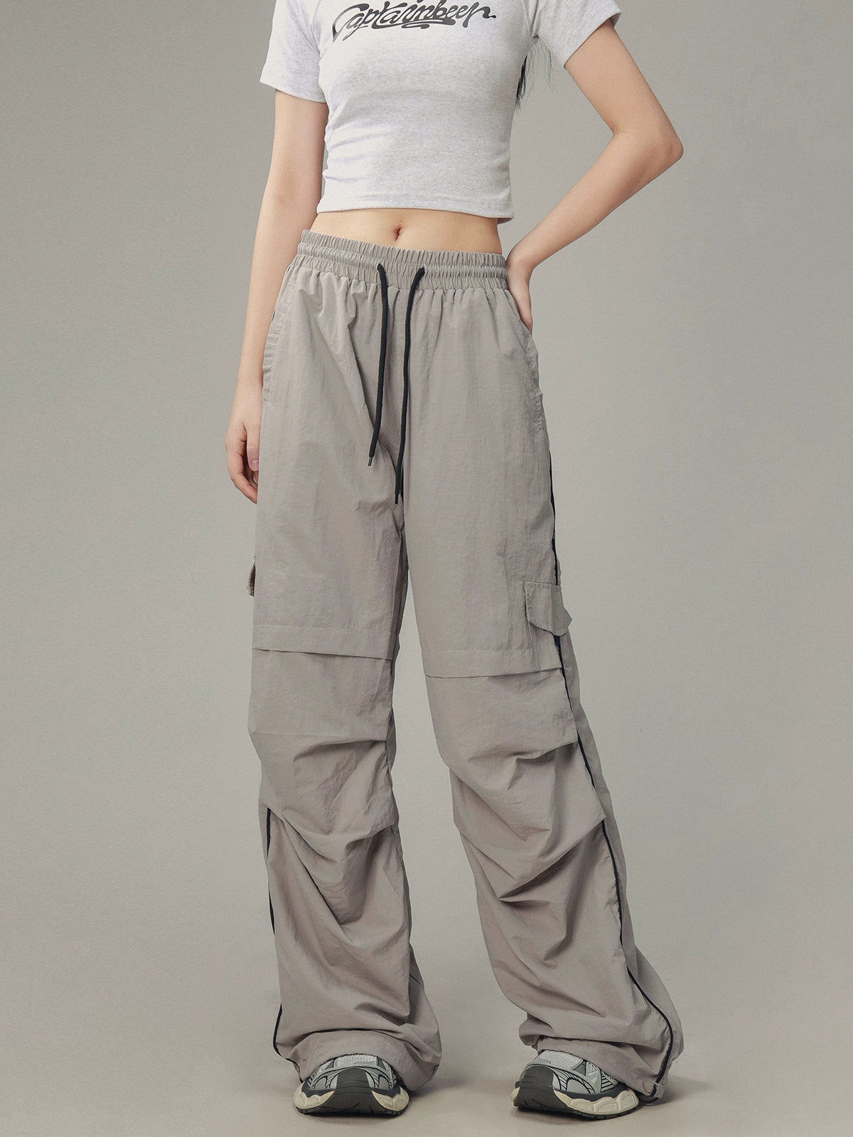 Unisex Black Casual High Street Pants