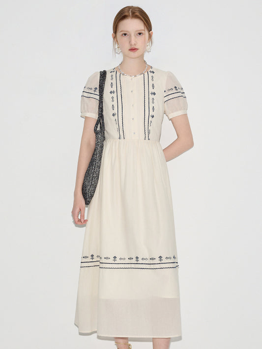 Jacquard Short Sleeve Dress