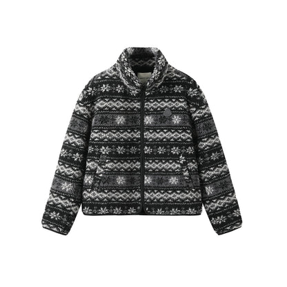 Fair Isle Lamb Wool Fleece Jacket