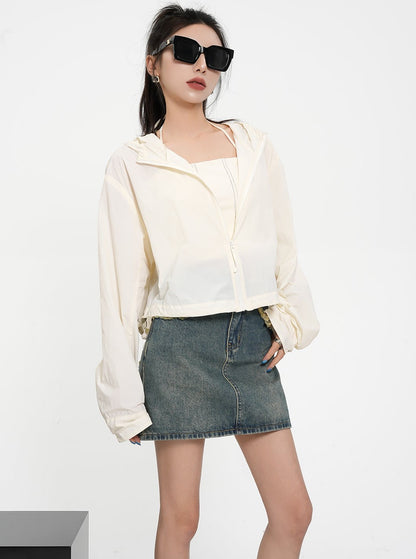 Short Hooded Cardigan Jacket