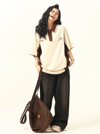 Versatile Contrast Stitch T-Shirt