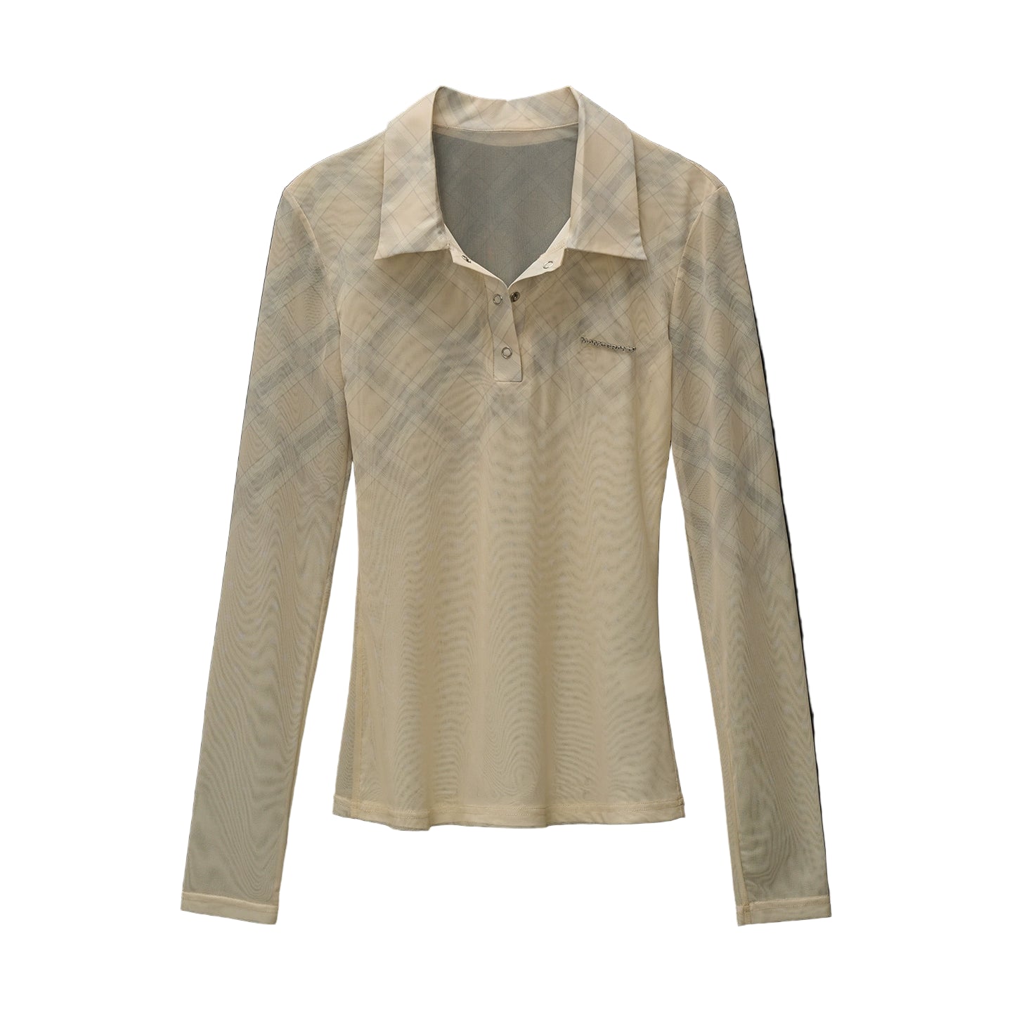 Luxury Slim Plaid Mesh Tee