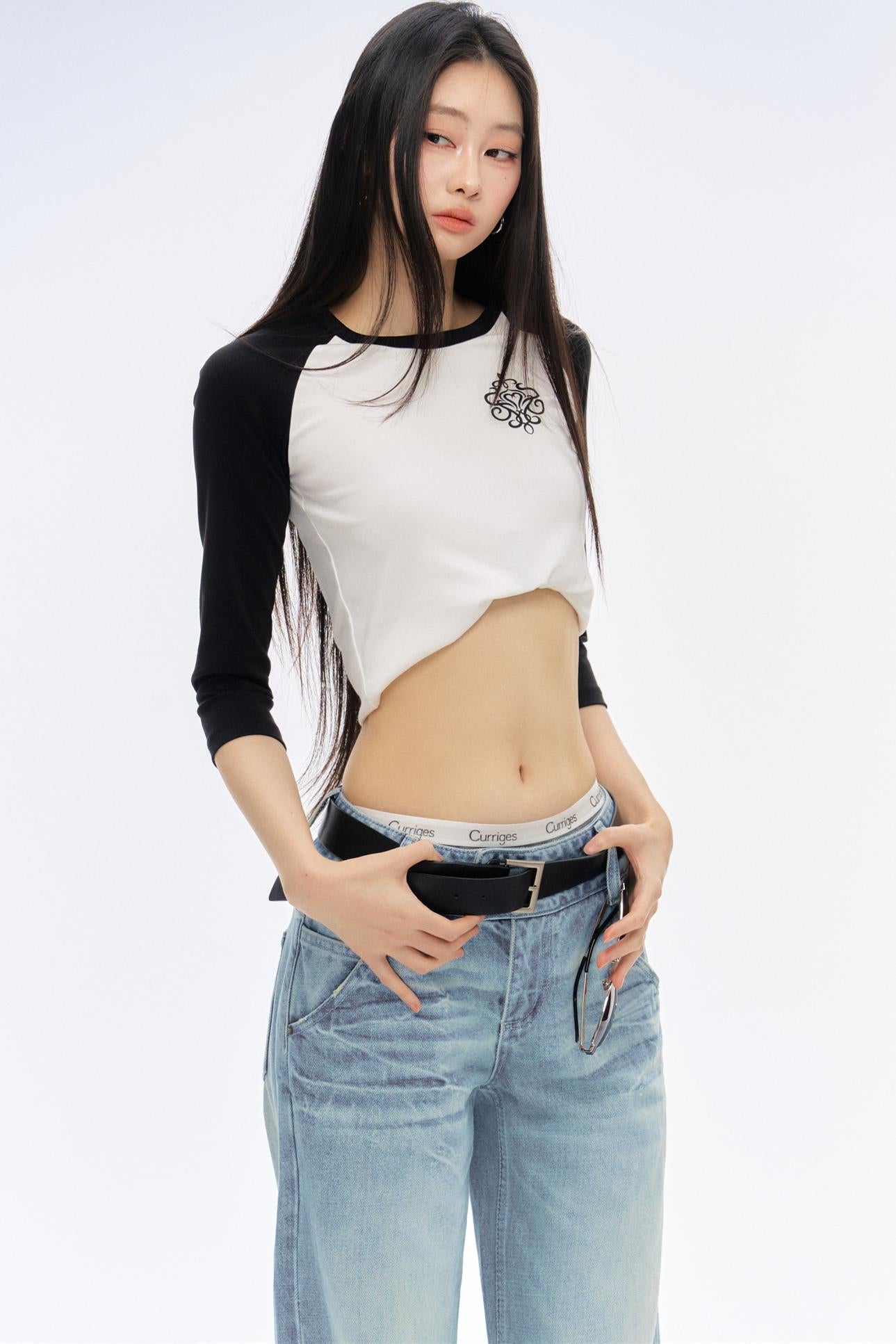 필수 크롭 티셔츠 