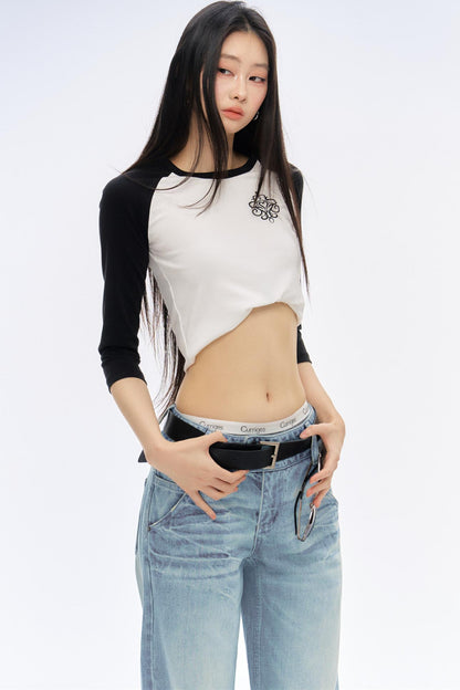 필수 크롭 티셔츠 