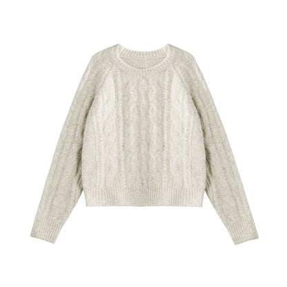 Cable Knit Wool Pullover Sweater