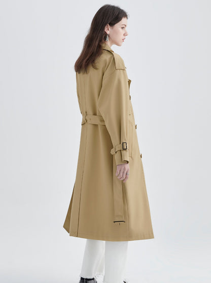 9% Rabatt auf den neuen mittellangen Trenchcoat Frauen Herbst 2024 neue Schnürung Taille High-End-College Trenchcoat