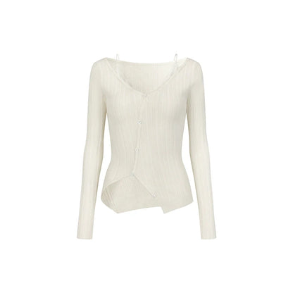 Lace Patchwork Wool Knit Top