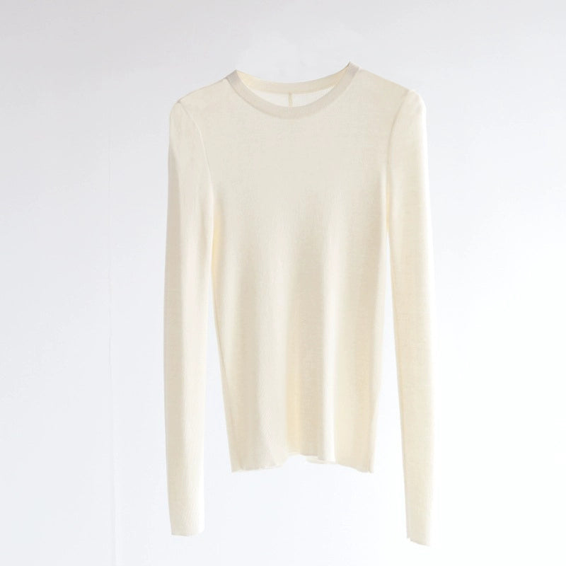 Women's Crew Neck Wool Knit Top