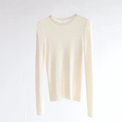 Women's Crew Neck Wool Knit Top