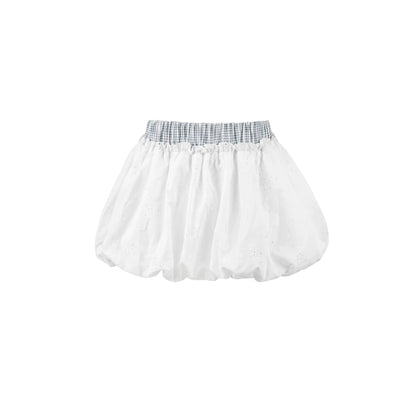 Set mit besticktem Oberteil und Tropfenkragen