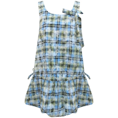 Lime Green Checkered Dress