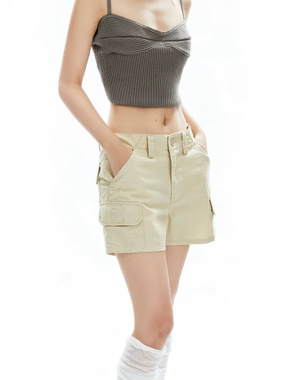 Multi-Pocket Casual Straight Shorts Pants