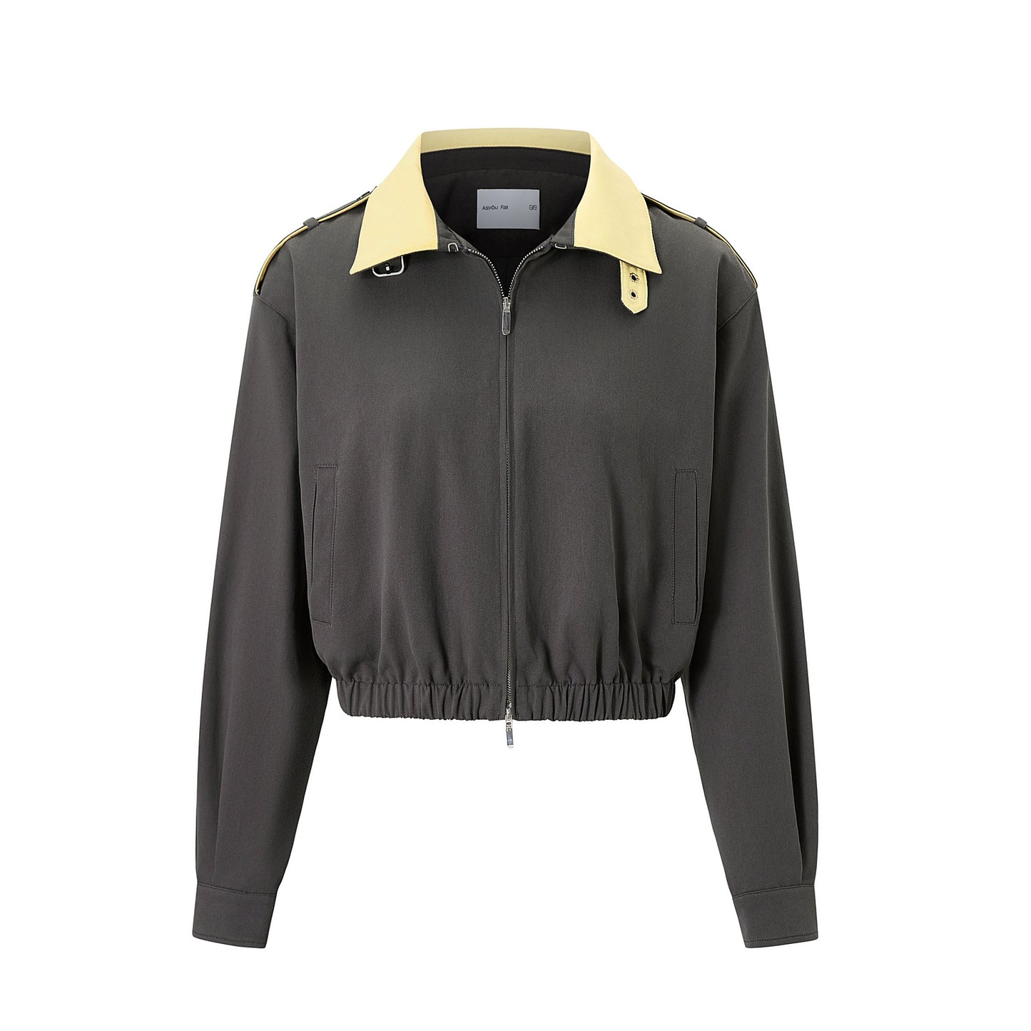Stand-Up Collar Raglan Zippered Jacket