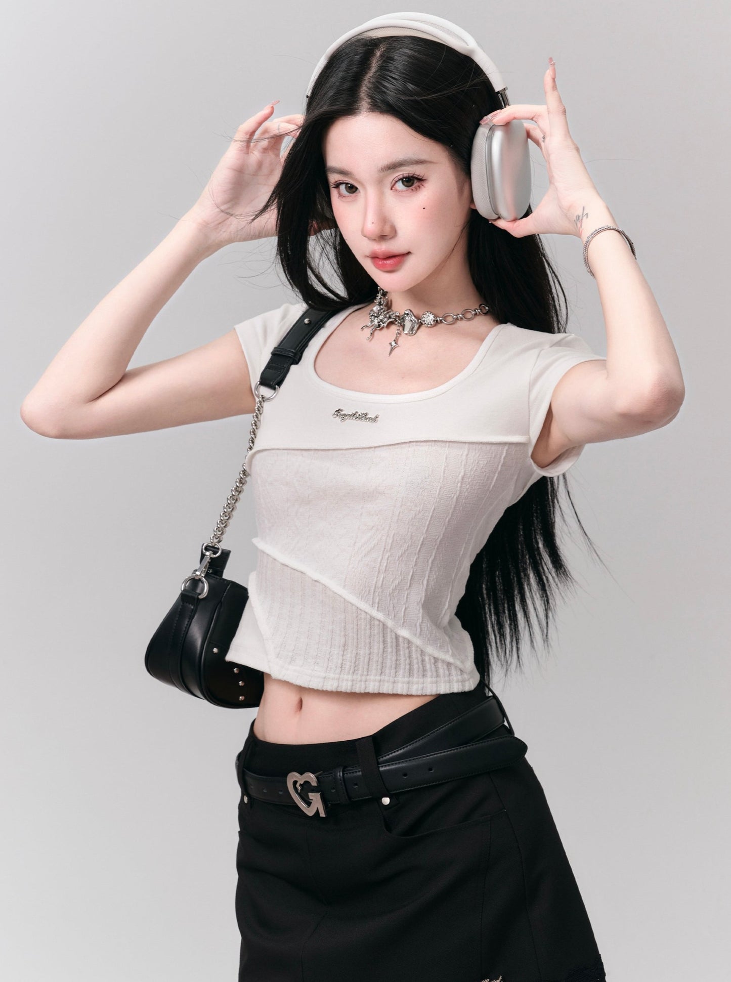 High-Quality Patchwork Crop Top