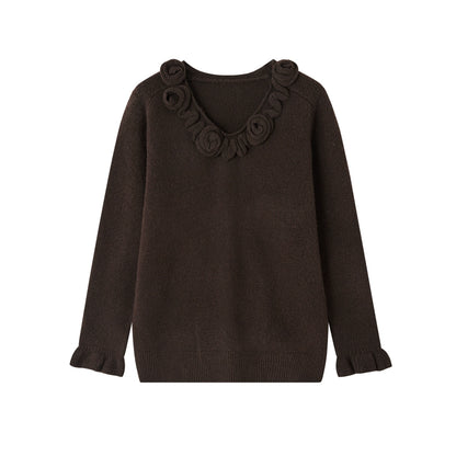 Stereo Rose Knit Sweater Set-Up