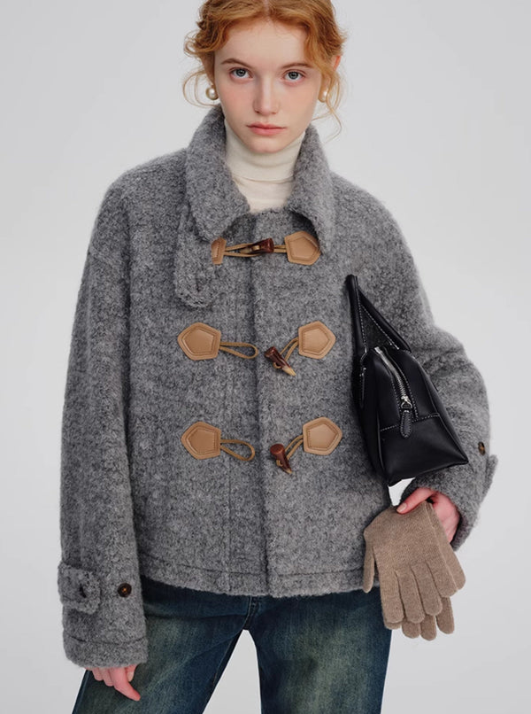 Gray short woolen jacket