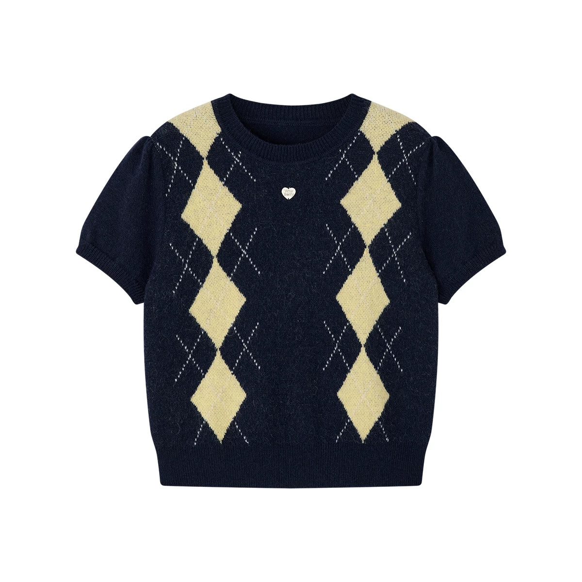 Gestepptes Strickoberteil mit Twilight-Blumenmuster