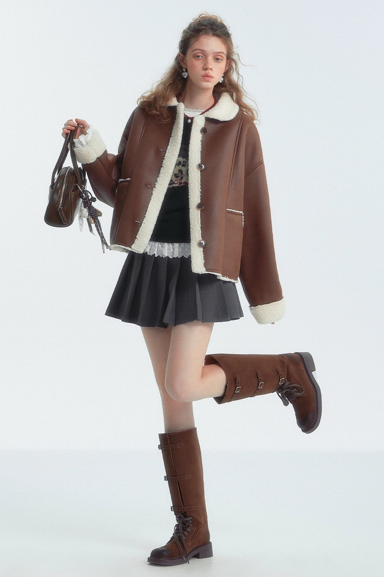 Lapel Detail Fur Jacket