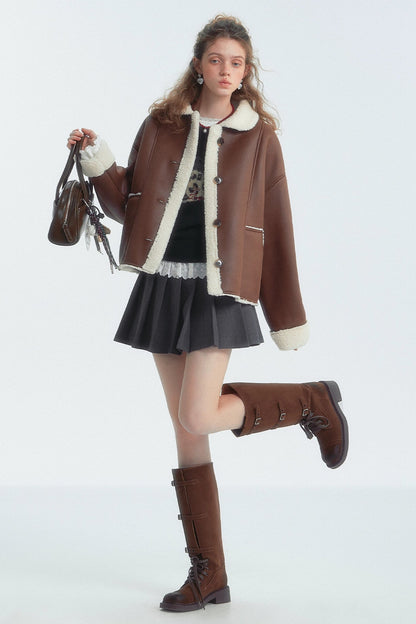Lapel Detail Fur Jacket