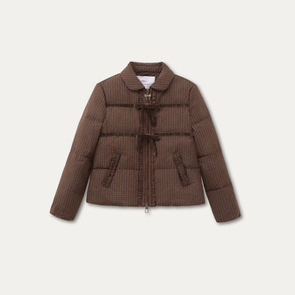 Velvet Bow-Knot Down Jacket