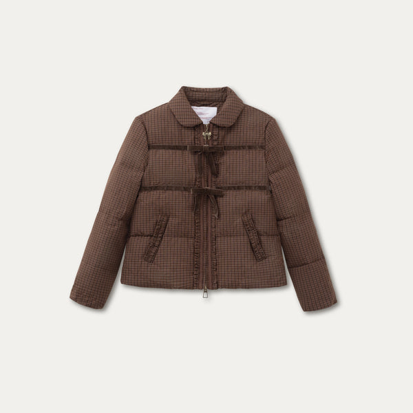 Velvet Bow-Knot Down Jacket