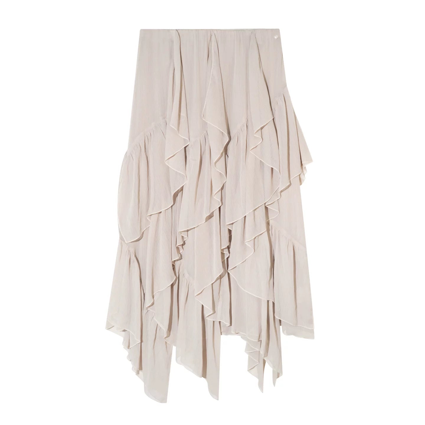 Irregular Ruffled Elastic Chiffon Skirt