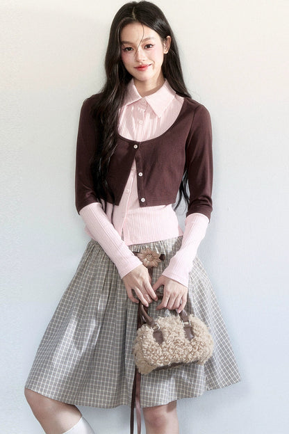 Butterfly Dream Cotton Knitwear Skirt Set-Up