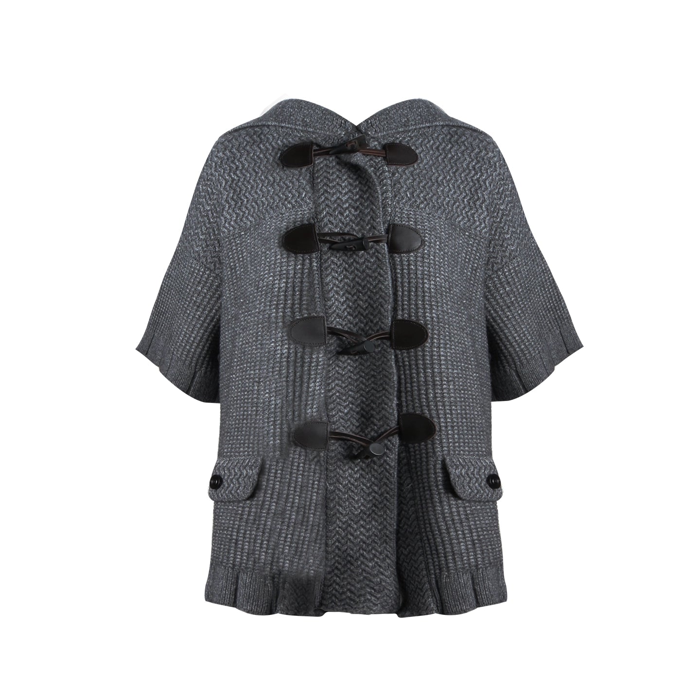 Vintage Horn Button Hooded Coat