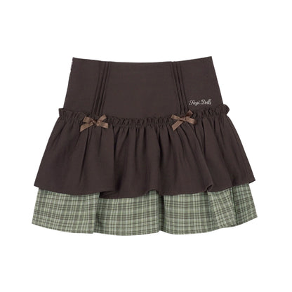 Tall Green Checkered Cake Skirt