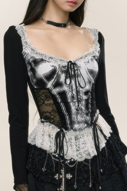 Hallucinatory Romance Lace T-Shirt