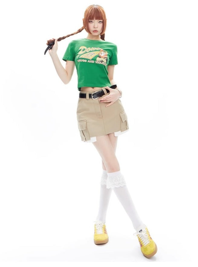 Slim A-line  Short Skirt