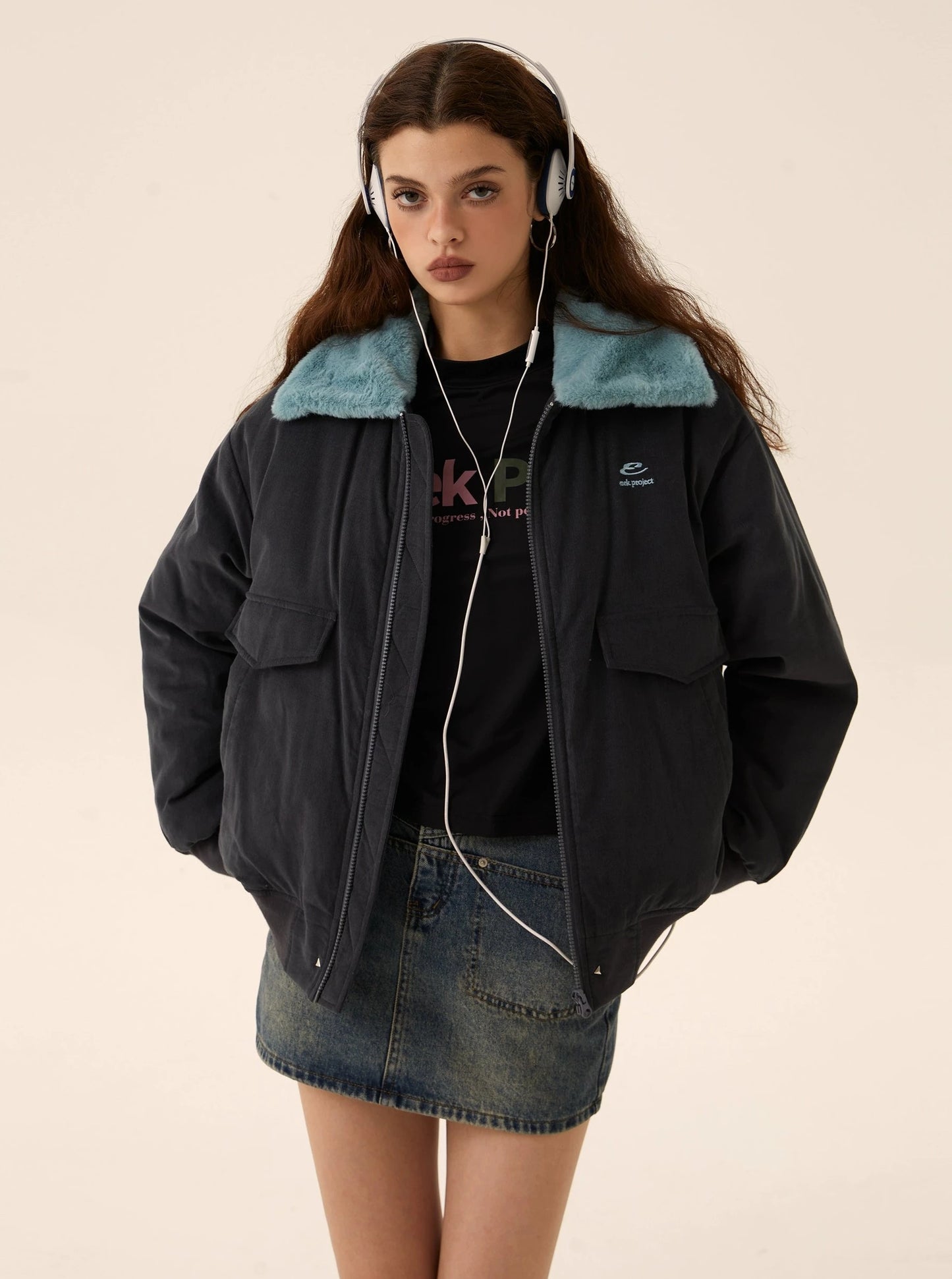 loose short cotton-padded jacket