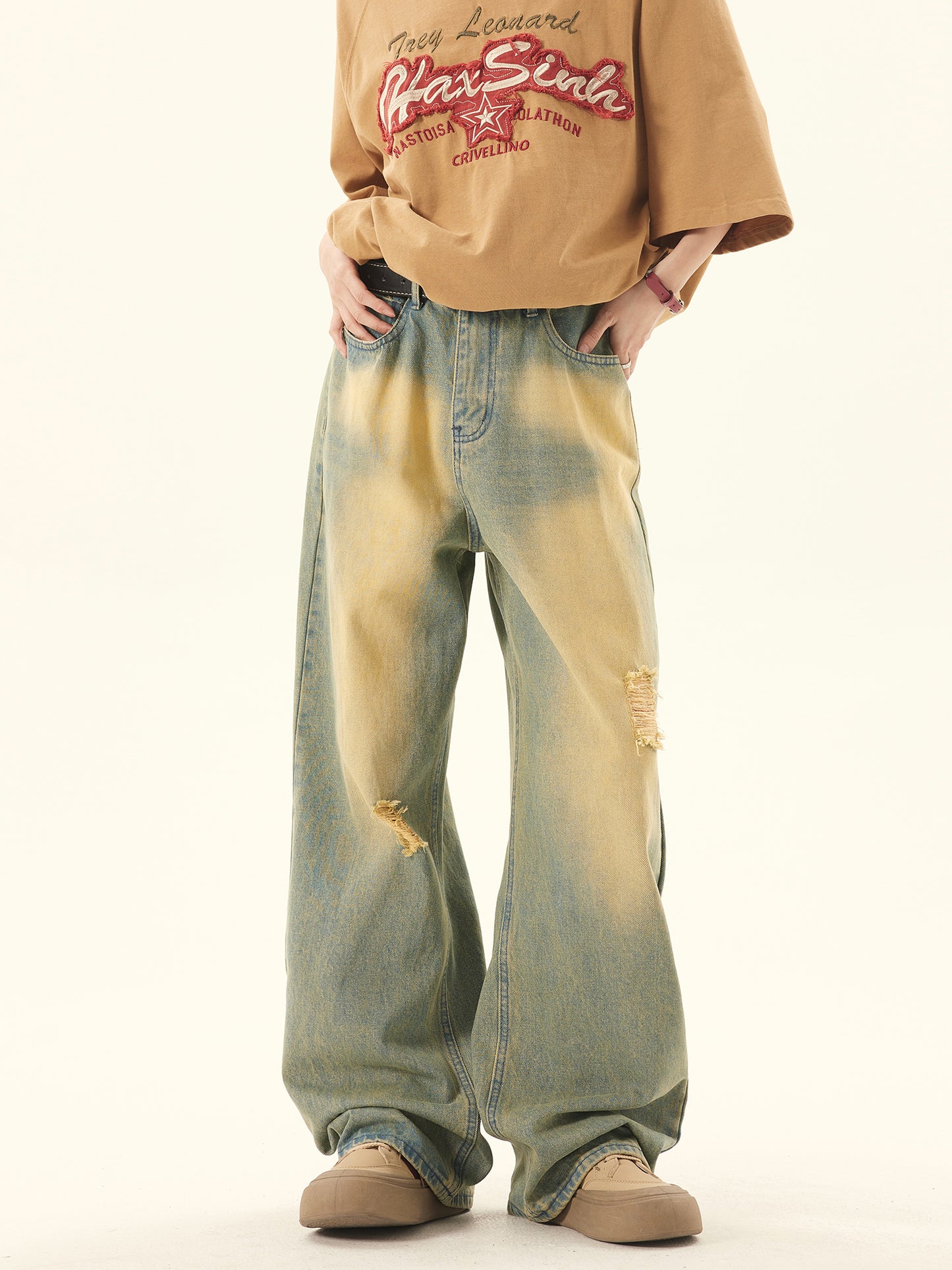 Loose Yellow Mud Dyed Pants