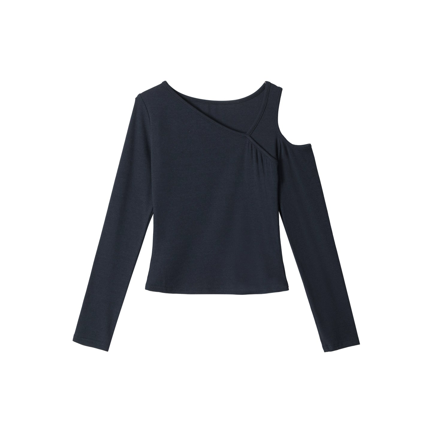 Retro Navy Off-Shoulder Top