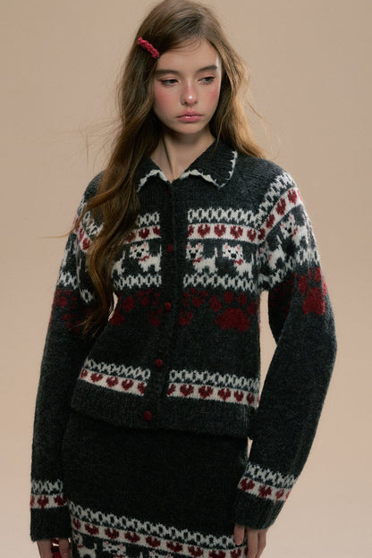 [10 21 20 Punkte 1 Stück 9 2 Stück 88 3 Stück 85 300-50] Welpen Fair Isle Pullover Set