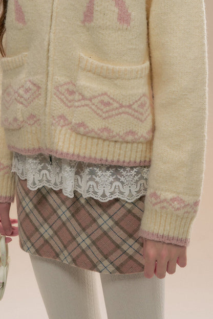 Fair Isle Knit Teenage Sweater Cardigan