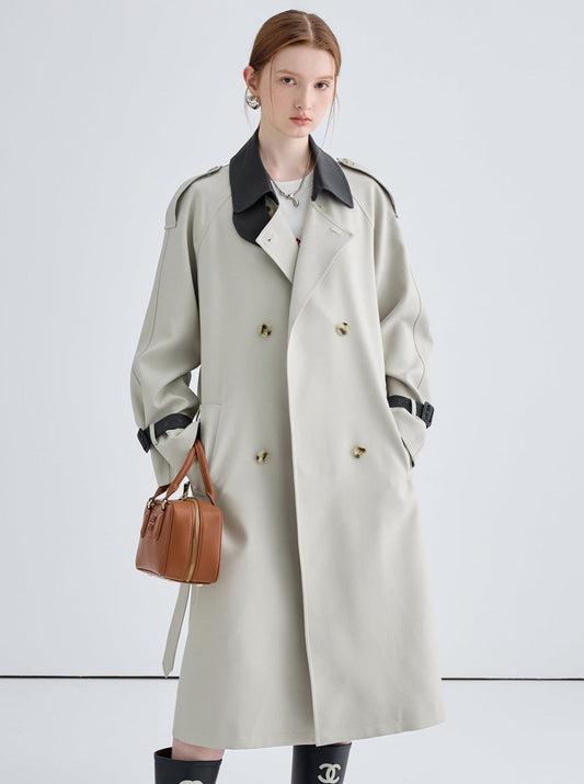 COLOR-BLOCKED TRENCH COAT