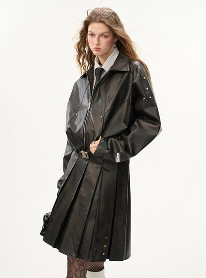 coat and pleated skirt Set-up